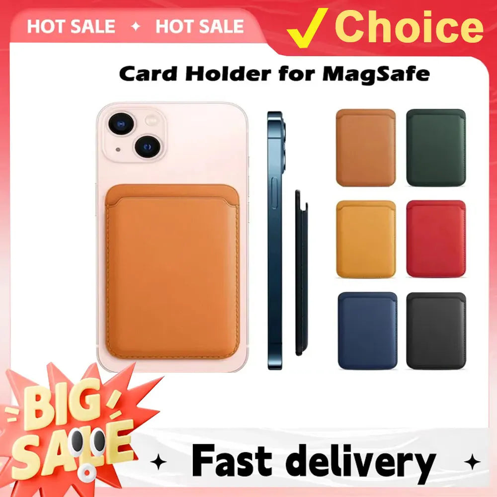 Magnetic Leather Wallet Case